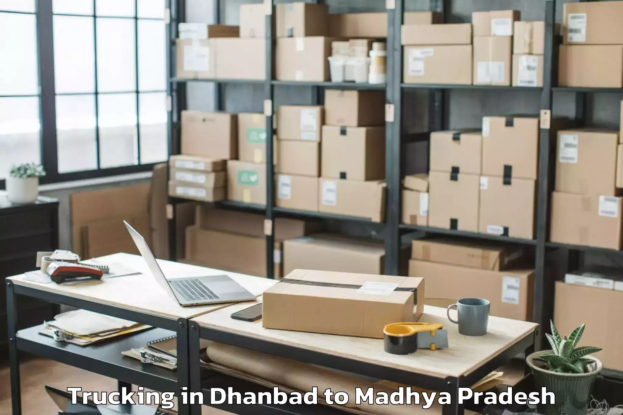 Professional Dhanbad to Kalapipal Mandi Trucking